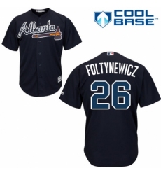 Youth Majestic Atlanta Braves #26 Mike Foltynewicz Replica Blue Alternate Road Cool Base MLB Jersey