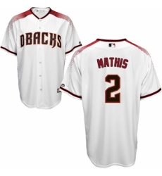 Men's Majestic Arizona Diamondbacks #2 Jeff Mathis Authentic White Home Cool Base MLB Jersey