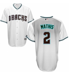 Men's Majestic Arizona Diamondbacks #2 Jeff Mathis Authentic White/Capri Cool Base MLB Jersey