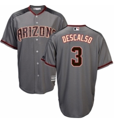 Men's Majestic Arizona Diamondbacks #3 Daniel Descalso Authentic Grey Road Cool Base MLB Jersey