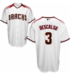 Men's Majestic Arizona Diamondbacks #3 Daniel Descalso Replica White Home Cool Base MLB Jersey