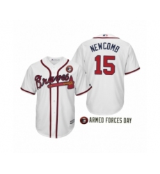 Men's 2019 Armed Forces Day Sean Newcomb #15 Atlanta Braves White Jersey