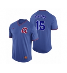Women Atlanta Braves #15 Sean Newcomb Royal Cooperstown Collection Legend Jersey