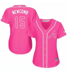 Women's Majestic Atlanta Braves #15 Sean Newcomb Authentic Pink Fashion Cool Base MLB Jersey