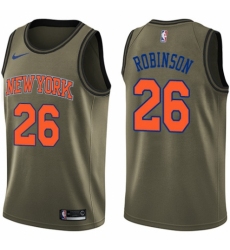 Men's Nike New York Knicks #26 Mitchell Robinson Swingman Green Salute to Service NBA Jersey