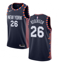Men's Nike New York Knicks #26 Mitchell Robinson Swingman Navy Blue NBA Jersey - 2018 19 City Edition