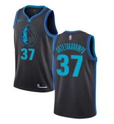 Men's Nike Dallas Mavericks #37 Kostas Antetokounmpo Swingman Charcoal NBA Jersey - City Edition