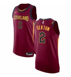 Men's Nike Cleveland Cavaliers #2 Collin Sexton Authentic Maroon NBA Jersey - Icon Edition