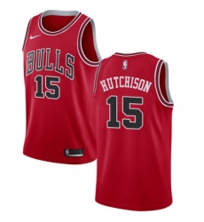 Men's Nike Chicago Bulls #15 Chandler Hutchison Swingman Red NBA Jersey - Icon Edition