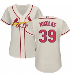 Women's Majestic St. Louis Cardinals #39 Miles Mikolas Replica Cream Alternate Cool Base MLB Jersey