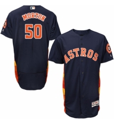 Men's Majestic Houston Astros #50 Charlie Morton Navy Blue Alternate Flex Base Authentic Collection MLB Jersey