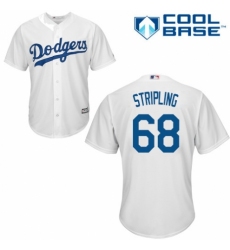 Men's Majestic Los Angeles Dodgers #68 Ross Stripling Replica White Home Cool Base MLB Jersey