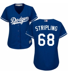 Women's Majestic Los Angeles Dodgers #68 Ross Stripling Authentic Royal Blue Alternate Cool Base MLB Jersey