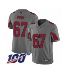 Men's Arizona Cardinals #67 Justin Pugh Limited Silver Inverted Legend 100th Season Football Jersey