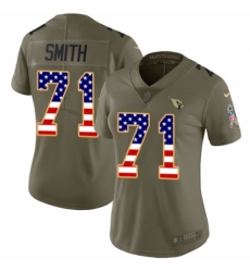 Women's Nike Arizona Cardinals #71 Andre Smith Limited Olive/USA Flag 2017 Salute to Service NFL Jersey