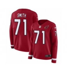 Women's Nike Arizona Cardinals #71 Andre Smith Limited Red Therma Long Sleeve NFL Jersey
