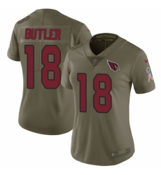 Women's Nike Arizona Cardinals #18 Brice Butler Limited Olive 2017 Salute to Service NFL Jersey