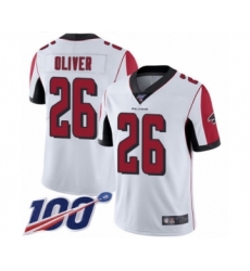 Men's Atlanta Falcons #26 Isaiah Oliver White Vapor Untouchable Limited Player 100th Season Football Jersey