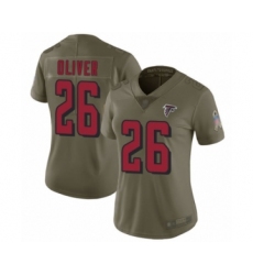Women's Atlanta Falcons #26 Isaiah Oliver Limited Olive 2017 Salute to Service Football Jersey