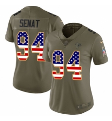 Women's Nike Atlanta Falcons #94 Deadrin Senat Limited Olive/USA Flag 2017 Salute to Service NFL Jersey