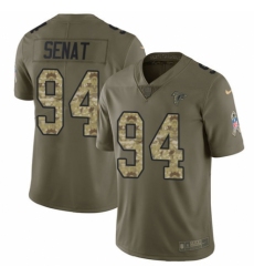 Youth Nike Atlanta Falcons #94 Deadrin Senat Limited Olive/Camo 2017 Salute to Service NFL Jersey