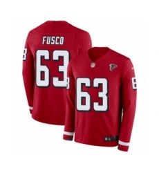 Men's Nike Atlanta Falcons #63 Brandon Fusco Limited Red Therma Long Sleeve NFL Jersey