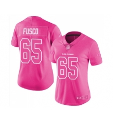 Women's Atlanta Falcons #65 Brandon Fusco Limited Pink Rush Fashion Football Jersey