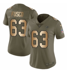 Women's Nike Atlanta Falcons #63 Brandon Fusco Limited Olive/Gold 2017 Salute to Service NFL Jersey