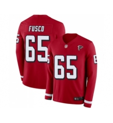 Youth Atlanta Falcons #65 Brandon Fusco Limited Red Therma Long Sleeve Football Jersey
