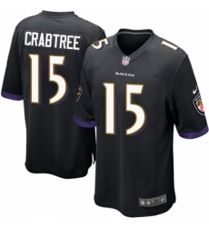 Men's Nike Baltimore Ravens #15 Michael Crabtree Game Black Alternate NFL Jersey