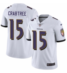 Men's Nike Baltimore Ravens #15 Michael Crabtree White Vapor Untouchable Limited Player NFL Jersey