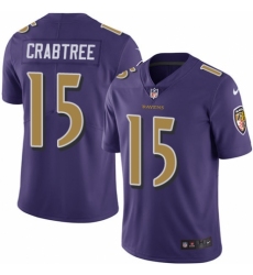 Youth Nike Baltimore Ravens #15 Michael Crabtree Limited Purple Rush Vapor Untouchable NFL Jersey