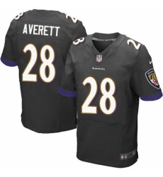 Men's Nike Baltimore Ravens #28 Anthony Averett Elite Black Alternate NFL Jersey