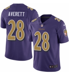 Men's Nike Baltimore Ravens #28 Anthony Averett Elite Purple Rush Vapor Untouchable NFL Jersey