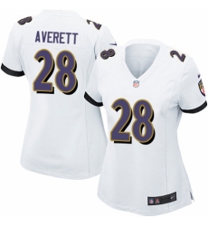 Women's Nike Baltimore Ravens #28 Anthony Averett Game White NFL Jersey