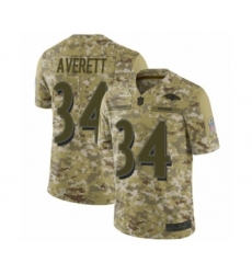 Youth Baltimore Ravens #34 Anthony Averett Limited Camo 2018 Salute to Service Football Jersey