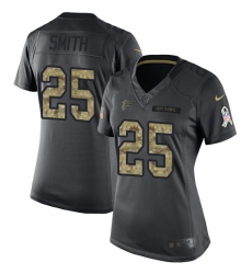 Women's Nike Atlanta Falcons #25 Ito Smith Limited Black 2016 Salute to Service NFL Jersey