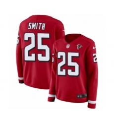 Women's Nike Atlanta Falcons #25 Ito Smith Limited Red Therma Long Sleeve NFL Jersey