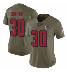 Women's Nike Atlanta Falcons #30 Ito Smith Limited Olive 2017 Salute to Service NFL Jersey