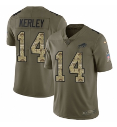 Men's Nike Buffalo Bills #14 Jeremy Kerley Limited Olive/Camo 2017 Salute to Service NFL Jersey