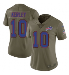 Women's Nike Buffalo Bills #10 Jeremy Kerley Limited Olive 2017 Salute to Service NFL Jersey