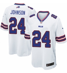 Men's Nike Buffalo Bills #24 Taron Johnson Game White NFL Jersey