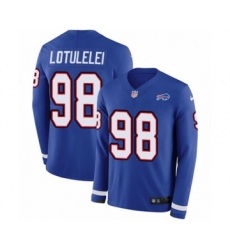 Men's Nike Buffalo Bills #98 Star Lotulelei Limited Royal Blue Therma Long Sleeve NFL Jersey