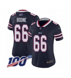 Women's Buffalo Bills #66 Russell Bodine Limited Navy Blue Inverted Legend 100th Season Football Jersey