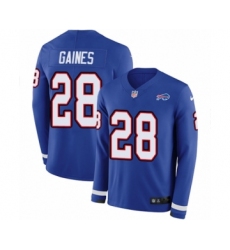 Youth Nike Buffalo Bills #28 Phillip Gaines Limited Royal Blue Therma Long Sleeve NFL Jersey