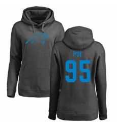 NFL Women's Nike Carolina Panthers #95 Dontari Poe Ash One Color Pullover Hoodie