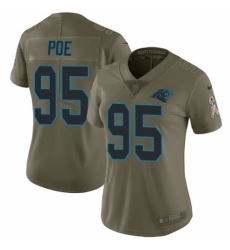 Women's Nike Carolina Panthers #95 Dontari Poe Limited Olive 2017 Salute to Service NFL Jersey