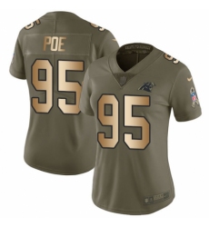 Women's Nike Carolina Panthers #95 Dontari Poe Limited Olive/Gold 2017 Salute to Service NFL Jersey