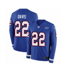 Youth Nike Buffalo Bills #22 Vontae Davis Limited Royal Blue Therma Long Sleeve NFL Jersey
