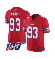 Men's Buffalo Bills #93 Trent Murphy Limited Red Rush Vapor Untouchable 100th Season Football Jersey